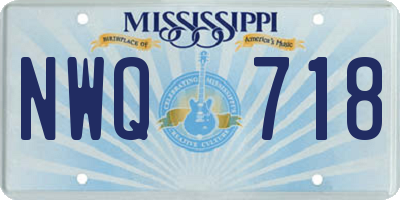 MS license plate NWQ718