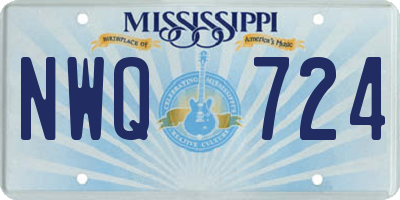 MS license plate NWQ724