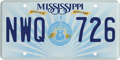 MS license plate NWQ726