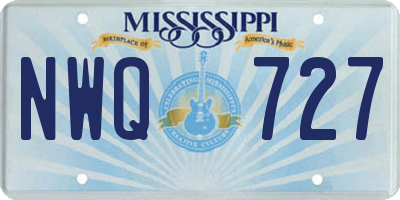MS license plate NWQ727