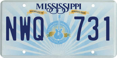MS license plate NWQ731