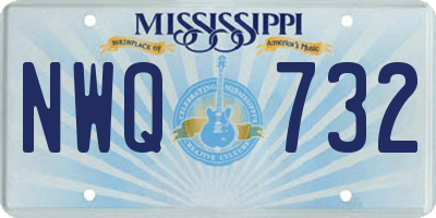 MS license plate NWQ732