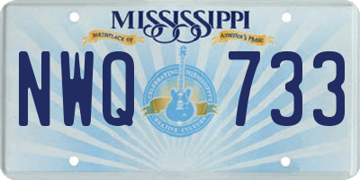 MS license plate NWQ733