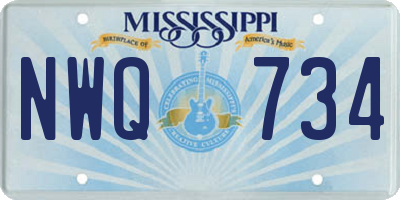 MS license plate NWQ734