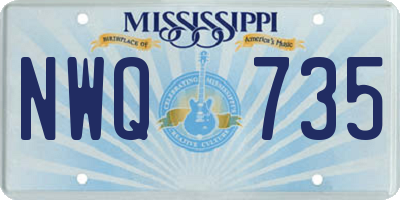 MS license plate NWQ735