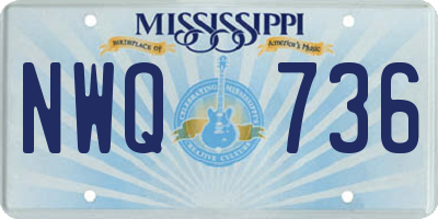 MS license plate NWQ736