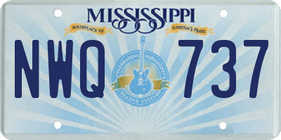 MS license plate NWQ737