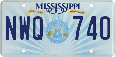 MS license plate NWQ740