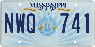 MS license plate NWQ741