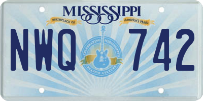 MS license plate NWQ742