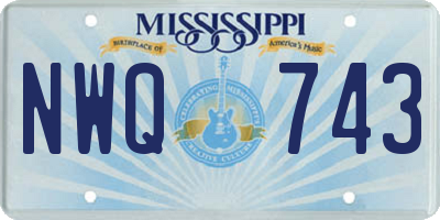 MS license plate NWQ743