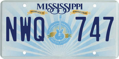 MS license plate NWQ747