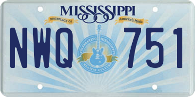 MS license plate NWQ751