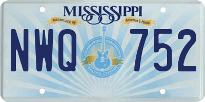 MS license plate NWQ752