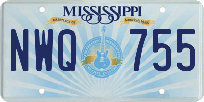 MS license plate NWQ755