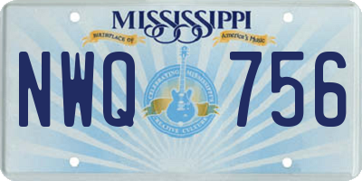 MS license plate NWQ756