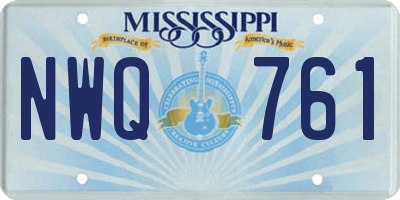 MS license plate NWQ761