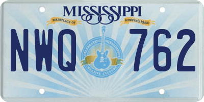 MS license plate NWQ762