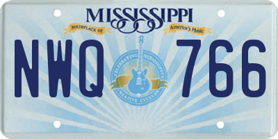 MS license plate NWQ766