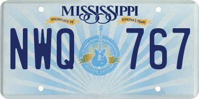 MS license plate NWQ767
