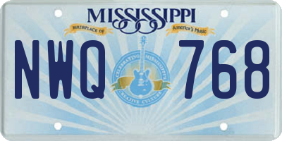 MS license plate NWQ768