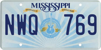 MS license plate NWQ769