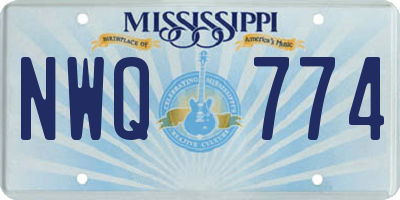 MS license plate NWQ774