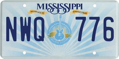 MS license plate NWQ776