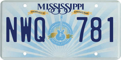 MS license plate NWQ781