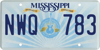 MS license plate NWQ783