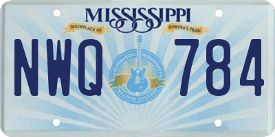 MS license plate NWQ784