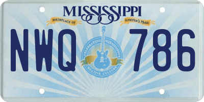 MS license plate NWQ786