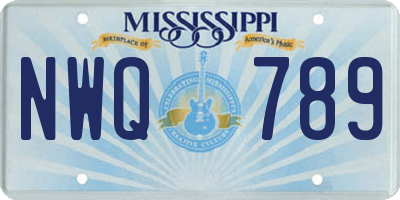MS license plate NWQ789