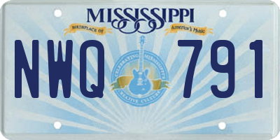 MS license plate NWQ791