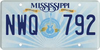 MS license plate NWQ792