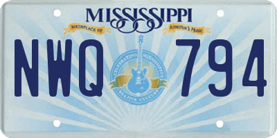 MS license plate NWQ794