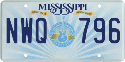 MS license plate NWQ796