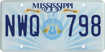 MS license plate NWQ798