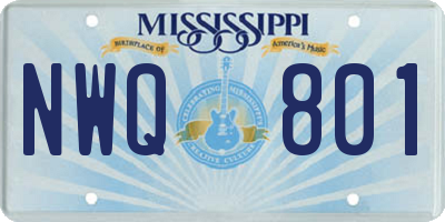 MS license plate NWQ801