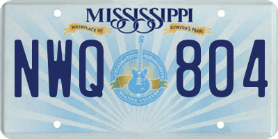 MS license plate NWQ804
