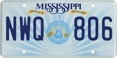 MS license plate NWQ806