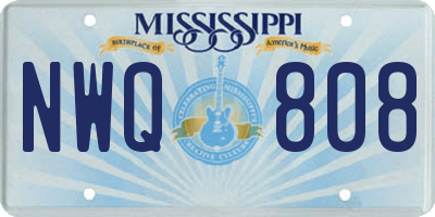 MS license plate NWQ808