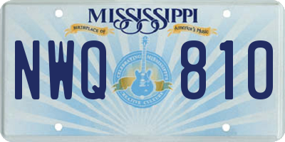 MS license plate NWQ810