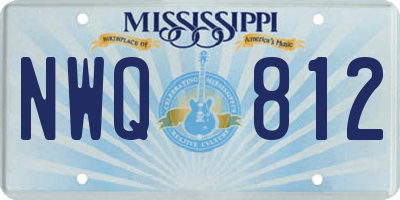 MS license plate NWQ812