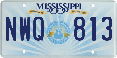 MS license plate NWQ813