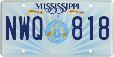MS license plate NWQ818