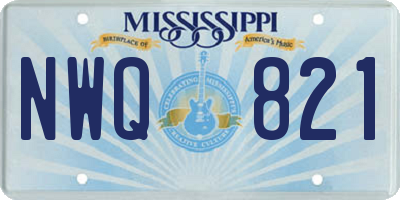MS license plate NWQ821