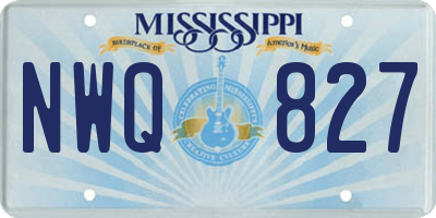 MS license plate NWQ827