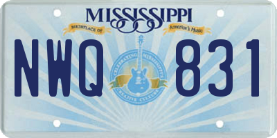 MS license plate NWQ831