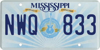 MS license plate NWQ833